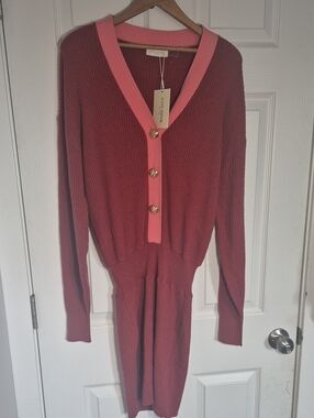 Ramy Brook Ribbed V-Neck Knit Dress